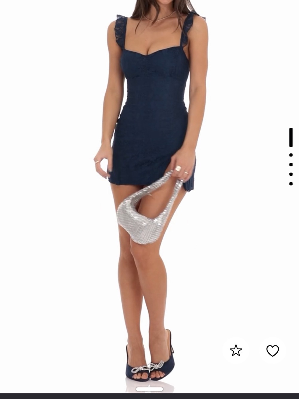 Lucy in the Sky Navy Ruffle Strap Mini Dress